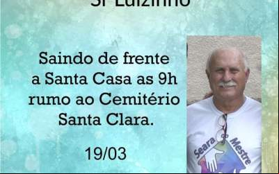 Luizinho, do Centro Espírita "Seara do Mestre", amigo dos pobres e espiritualista, falece de COVID-19 na santa Casa de Alfenas